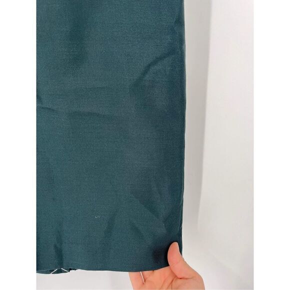 NWT Talbots Teal Silk Gazar pencil straight skirt Size 4 Side Zip Luster new 119 - Picture 7 of 9